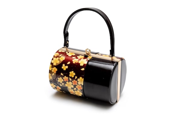 DEAR VANILLA Authentic Japanese Kimono Enamel Purse Handbag Vintage Made in Japan PU-0397