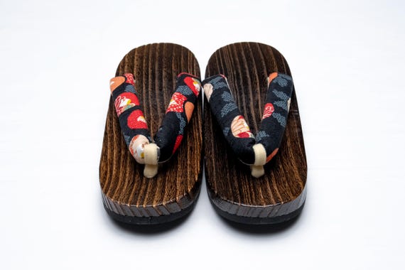 Dear Vanilla Authentic Japanese Vintage Yukata Kimono Geta Wood Sandals 24.5cm US Size 7.5 SD-0317