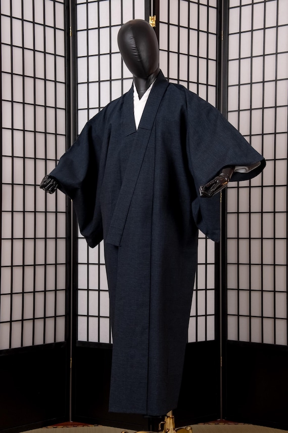 DEAR VANILLA Authentic Vintage Traditional Men's Kimono Japanese Robe Gown Samurai Made in Japan MKM-0233