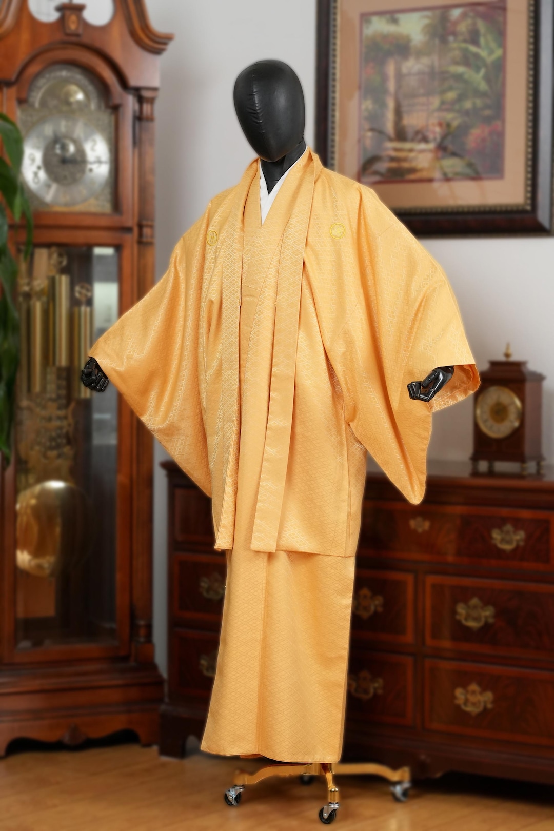 Hakui Robe DEAR VANILLA Vintage Traditional Authentic Men's Kimono & Haori Set ...