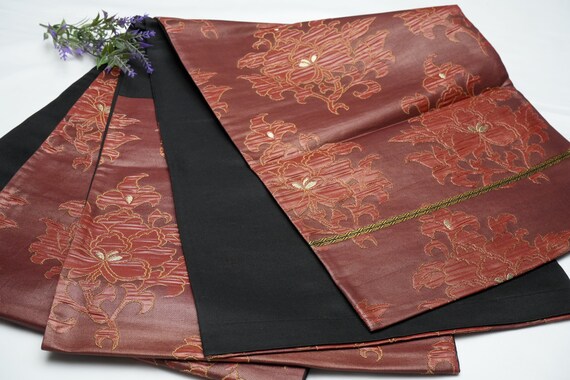 DEAR VANILLA Authentic Japanese Kimono Fukuro Obi for Women Vintage Sash Belt Made in Japan OB-0231