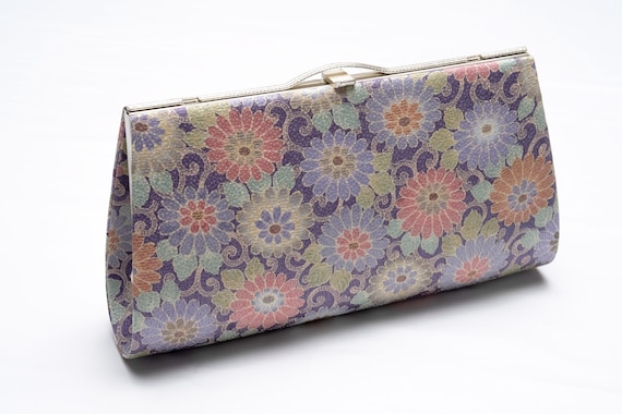 DEAR VANILLA Authentic Japanese Kimono Enamel Purse Handbag Vintage Made in Japan PU-0385