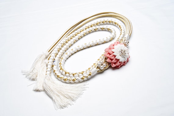 DEAR VANILLA Japanese Ornament Obijime Cord for Furisode Kimono Silk Obi Belt Fastener Accessory Rope Made in Japan OCF-0059