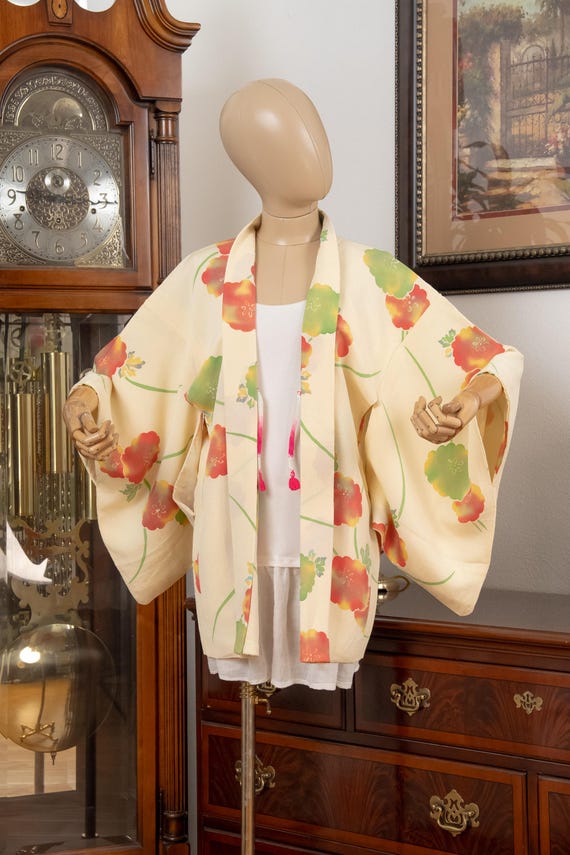 DEAR VANILLA Authentic Japanese Haori for Women Traditional Kimono Jacket Vintage Made in Japan HA-0435