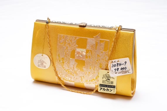 DEAR VANILLA Authentic Japanese Kimono Enamel Purse Handbag Vintage Made in Japan PU-0389