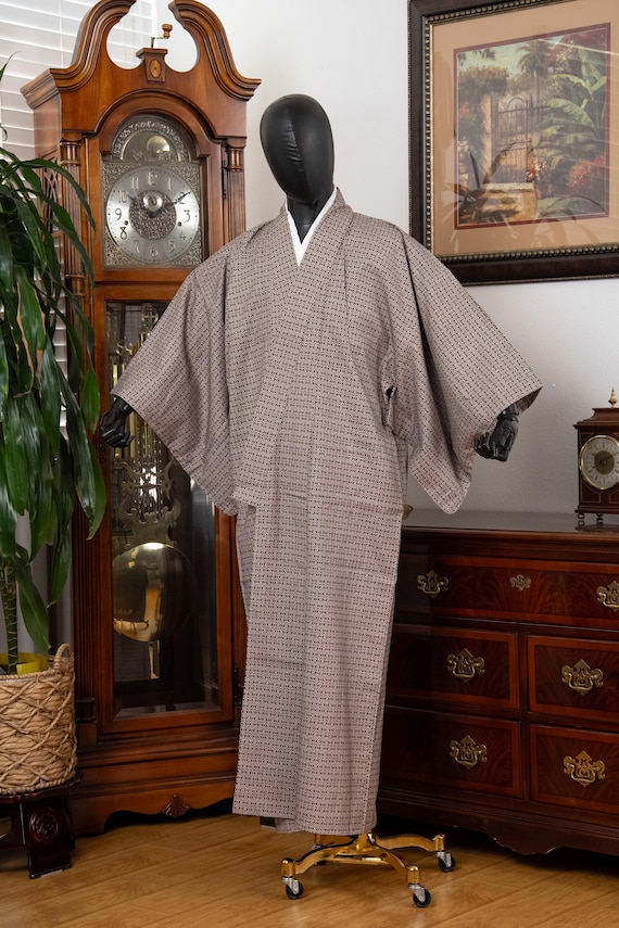 DEAR VANILLA Authentic Vintage Traditional Men's Kimono Japanese Robe Gown Samurai Made in Japan MKM-0183