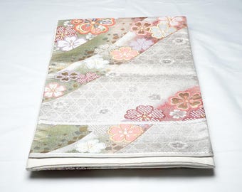 DEAR VANILLA Authentic Japanese Kimono Silk Fukuro Obi for Women Vintage Sash Belt Made in Japan OB-0283