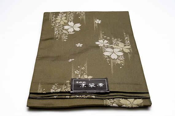 DEAR VANILLA Authentic Japanese Kimono Silk Fukuro Obi for Women Vintage Sash Belt Made in Japan OB-0419