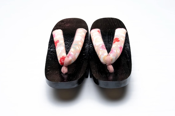 Dear Vanilla Authentic Japanese Vintage Yukata Kimono Geta Wood Sandals 24.5cm US Size 7.5 SD-0319