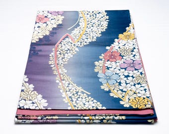 DEAR VANILLA Authentic Japanese Kimono Silk Fukuro Obi for Women Vintage Sash Belt Made in Japan OB-0405