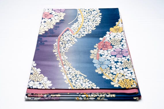 DEAR VANILLA Authentic Japanese Kimono Silk Fukuro Obi for Women Vintage Sash Belt Made in Japan OB-0405
