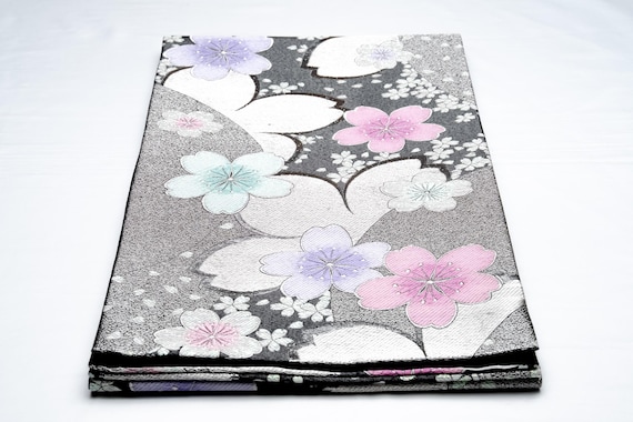 DEAR VANILLA Authentic Japanese Kimono Silk Fukuro Obi for Women Vintage Sash Belt Made in Japan OB-0335