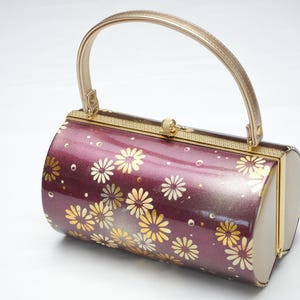 DEAR VANILLA Bolso de mano con esmalte estilo kimono japonés auténtico, vintage, fabricado en Japón PU-0303