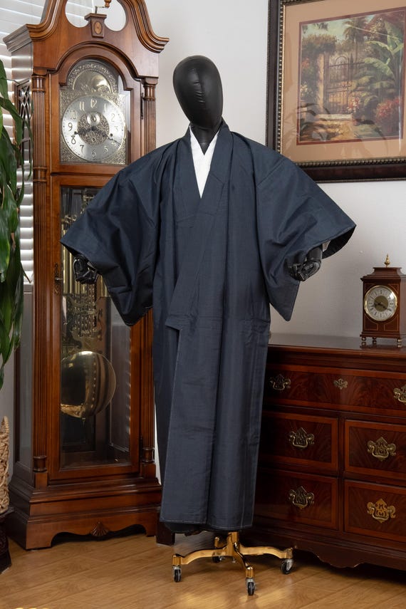 DEAR VANILLA Authentic Vintage Traditional Men's Kimono Japanese Robe Gown Samurai Made in Japan MKM-0196
