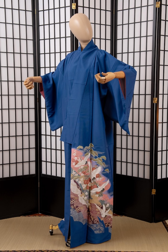 DEAR VANILLA Authentic Traditional Japanese Kimono for Women Vintage Dress Robe Made in Japan Genuine Original KM-0636