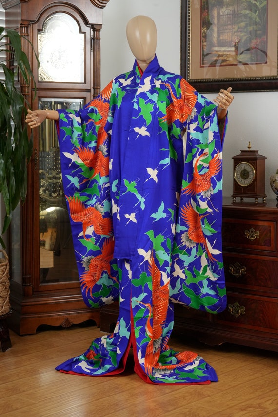 DEAR VANILLA Authentic Traditional Japanese Kakeshita Wedding Kimono for Women Vintage Silk Robe Made in Japan KST-0012