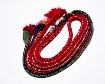 DEAR VANILLA Japanese Ornament Obijime Cord for Furisode Kimono Silk Obi Belt Fastener Accessory Rope Made in Japan OCF-0091