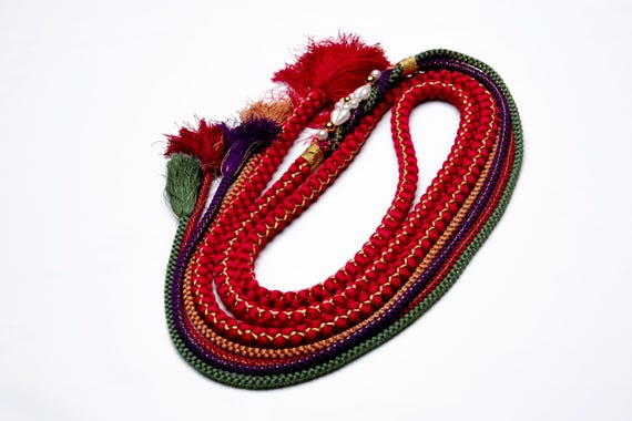 DEAR VANILLA Japanese Ornament Obijime Cord for Furisode Kimono Silk Obi Belt Fastener Accessory Rope Made in Japan OCF-0091