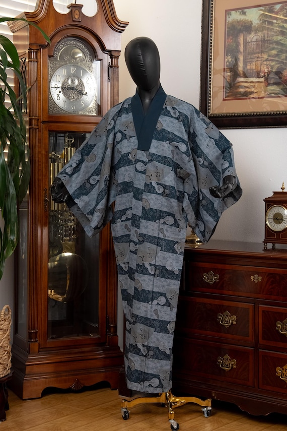 DEAR VANILLA Authentic Vintage Men's Kimono Juban Traditional Japanese Undergown Robe Made in Japan Original MJU-0196