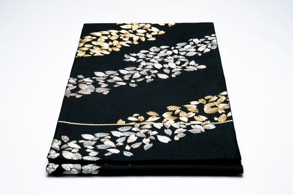 DEAR VANILLA Authentic Japanese Kimono Silk Fukuro Obi for Women Vintage Sash Belt Made in Japan OB-0351