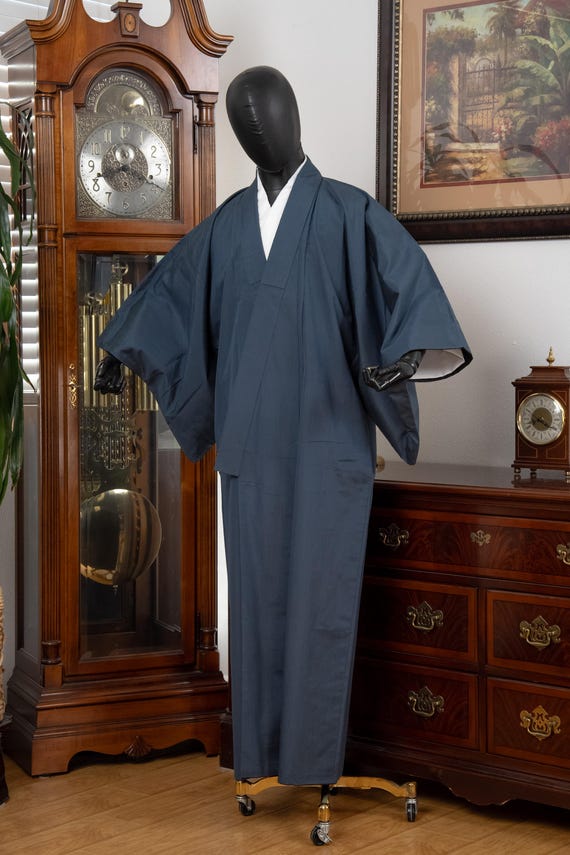 DEAR VANILLA Authentic Vintage Traditional Men's Kimono Japanese Robe Gown Samurai Made in Japan MKM-0195