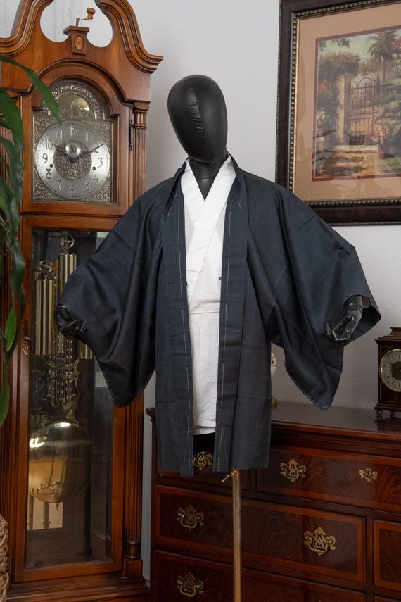 DEAR VANILLA Authentic Japanese Kimono Haori Men's Traditional Jacket Made in Japan Genuine Vintage MHA-0304