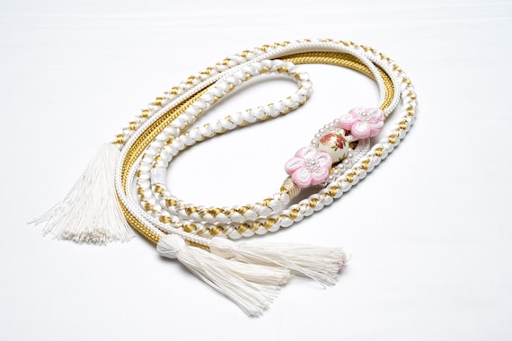 DEAR VANILLA Japanese Ornament Obijime Cord for Furisode Kimono Silk Obi Belt Fastener Accessory Rope Made in Japan OCF-0057