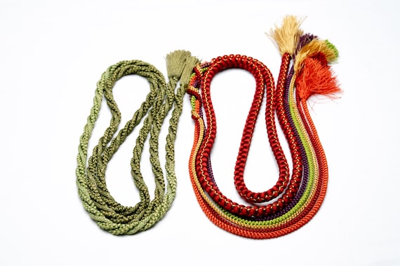 DEAR VANILLA Japanese Kimono Obijime Cord Set For Furisode Kimono Silk Obi Belt Fastener Accessory Rope Made in Japan Genuine OC-0247