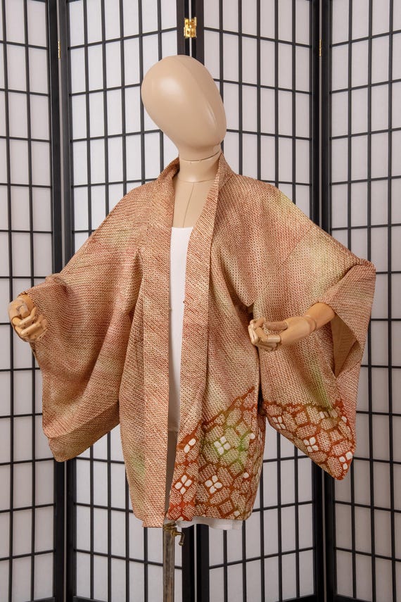 DEAR VANILLA Authentic Japanese Haori for Women Traditional Kimono Jacket Vintage Made in Japan HA-0475