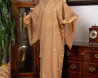 DEAR VANILLA Authentic Traditional Japanese Kimono for Women Vintage Dress Robe Made in Japan Genuine Original KM-0587