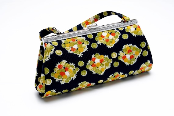 DEAR VANILLA Authentic Japanese Kimono Enamel Purse Handbag Vintage Made in Japan PU-0384