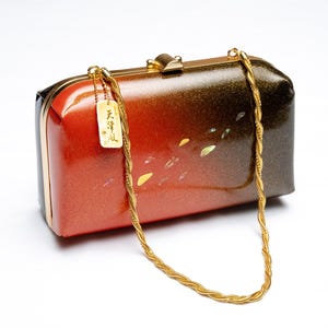 DEAR VANILLA Auténtico bolso de mano con esmalte estilo kimono japonés vintage, hecho en Japón PU-0344