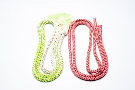 DEAR VANILLA Japanese Kimono Obijime Cord Set For Furisode Kimono Silk Obi Belt Fastener Accessory Rope Made in Japan Genuine OC-0248