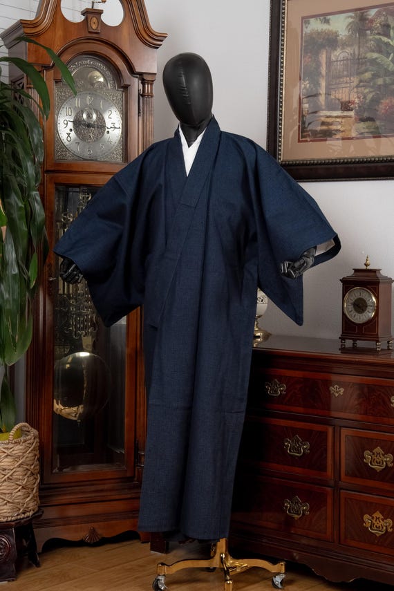 DEAR VANILLA Authentic Vintage Traditional Men's Kimono Japanese Robe Gown Samurai Made in Japan MKM-0216