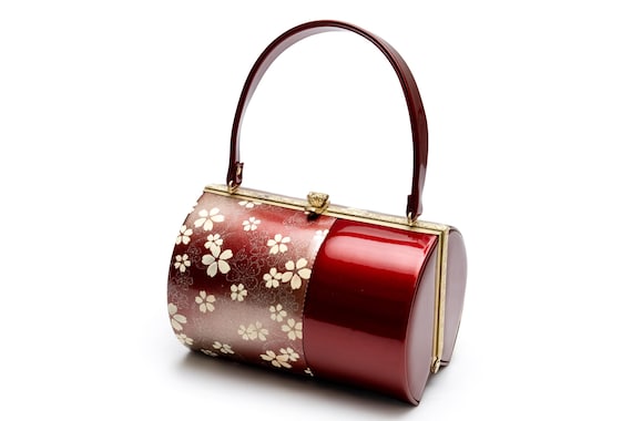DEAR VANILLA Authentic Japanese Kimono Enamel Purse Handbag Vintage Made in Japan PU-0398