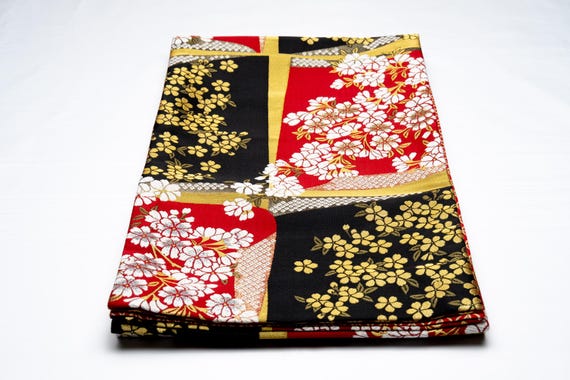 DEAR VANILLA Authentic Japanese Kimono Silk Fukuro Obi for Women Vintage Sash Belt Made in Japan OB-0350