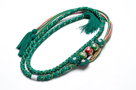 DEAR VANILLA Japanese Ornament Obijime Cord for Furisode Kimono Silk Obi Belt Fastener Accessory Rope Made in Japan OCF-0077