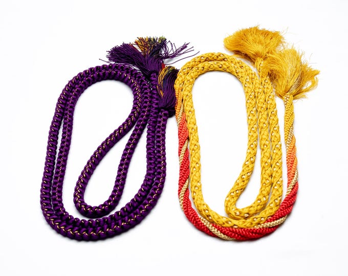DEAR VANILLA Japanese Kimono Obijime Cord Set For Furisode Kimono Silk ...