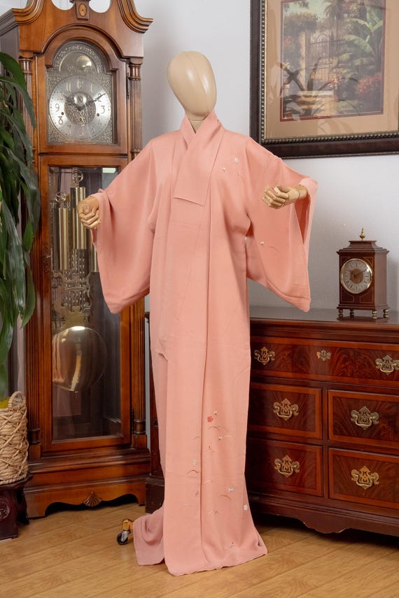 DEAR VANILLA Authentic Traditional Japanese Tango Chirimen Silk Iromuji Kimono for Women Vintage Robe Made in Japan KMC-0089
