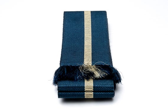 DEAR VANILLA Authentic Japanese Men's Kimono Kaku Obi Vintage Samurai Obi Sash Belt Made in Japan Genuine Original MOB-0269