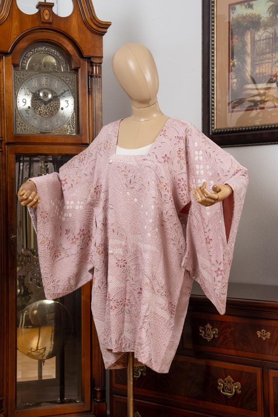 DEAR VANILLA Authentic Japanese Michiyuki Coat for Women Traditional Kimono Jacket Vintage Made in Japan CO-0052