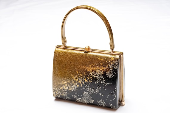 DEAR VANILLA Authentic Japanese Kimono Enamel Purse Handbag Vintage Made in Japan PU-0387