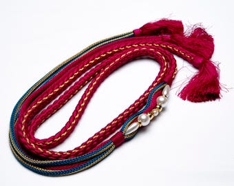 DEAR VANILLA Japanese Ornament Obijime Cord for Furisode Kimono Silk Obi Belt Fastener Accessory Rope Made in Japan OCF-0092