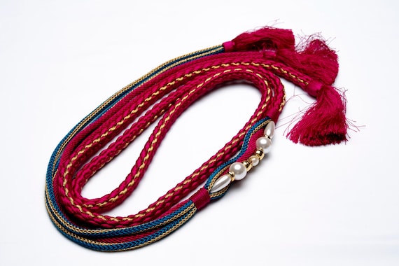 DEAR VANILLA Japanese Ornament Obijime Cord for Furisode Kimono Silk Obi Belt Fastener Accessory Rope Made in Japan OCF-0092