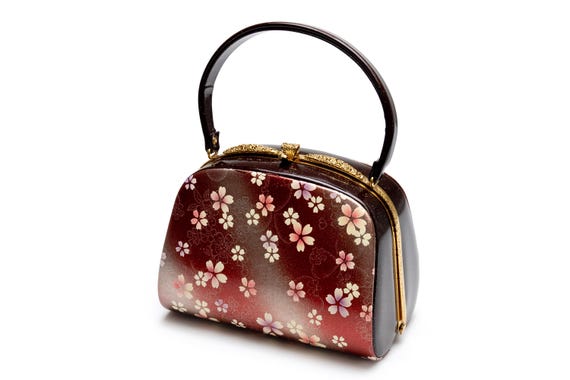 DEAR VANILLA Authentic Japanese Kimono Enamel Purse Handbag Vintage Made in Japan PU-0396