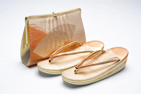 DEAR VANILLA Authentic Japanese Kimono Purse Handbag Zori Set Vintage Made in Japan PU-0359