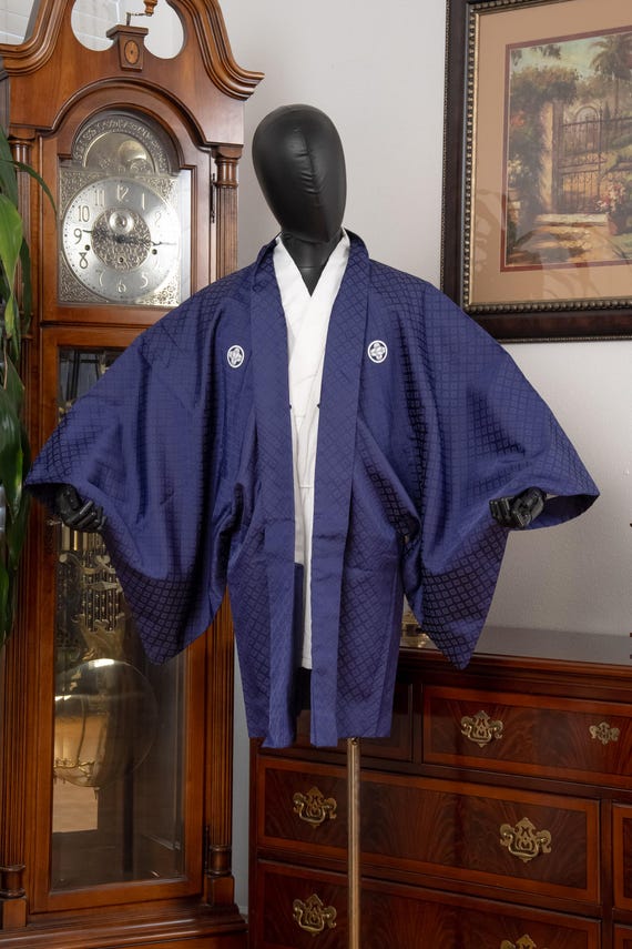 DEAR VANILLA Authentic Japanese Kimono Haori Men's Traditional Jacket Made in Japan Genuine Vintage MHA-0291