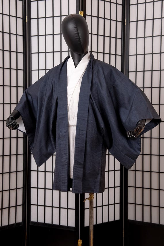 DEAR VANILLA Authentic Japanese Kimono Haori Men's Traditional Jacket Made in Japan Genuine Vintage MHA-0332