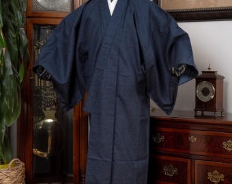 DEAR VANILLA Authentic Vintage Traditional Men's Kimono Japanese Robe Gown Samurai Made in Japan MKM-0214