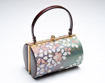 DEAR VANILLA Authentic Japanese Kimono Enamel Purse Handbag Vintage Made in Japan PU-0346